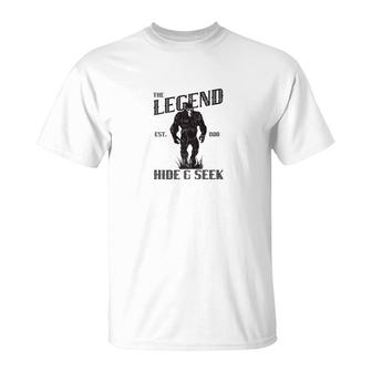 Bigfoot Yeti Hide And Seek Legend Champion Sasquatch Shirts T-Shirt - Thegiftio UK