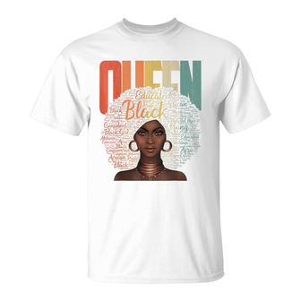 Black African American Ebony Queen Empowerment Retro Vintage T-shirt - Thegiftio UK