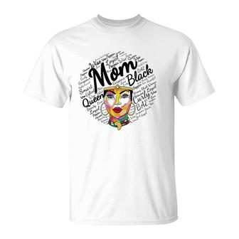 Black Queen Mom Gift African American Mother's Day T-Shirt | Mazezy