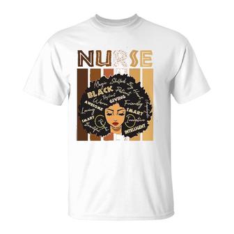 Black Strong Nurse Afro Love Melanin African American Women T-Shirt | Mazezy UK