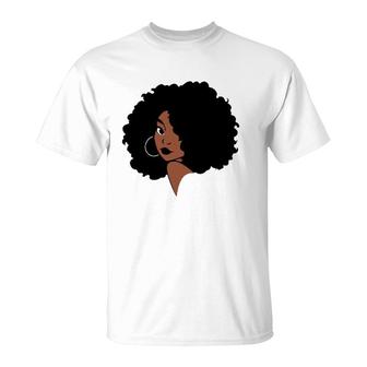 Black Woman Afro Brown Skin Classic T-Shirt | Mazezy