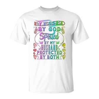 Blessed By God Spoiled By My Husband Christian Wedding Wife T-shirt - Thegiftio UK