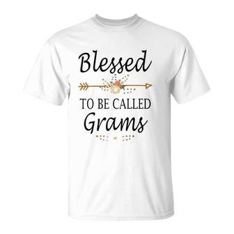 Blessed To Be Called Grams Mother's Day Gifts Raglan Baseball Tee T-Shirt | Mazezy