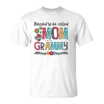 Blessed To Be Called Mom And Grammy Tie Dye Daisy T-Shirt | Mazezy