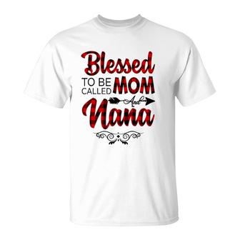 Blessed To Be Called Mom And Nana Floral Grandma T-Shirt | Mazezy