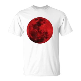 Blood Red Full Moon Space Gift T-Shirt | Mazezy DE