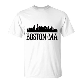 Boston Massachusetts Skyline T-Shirt | Mazezy