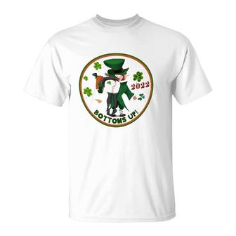 Bottoms Up Leprechaun St Patrick's Day Funny 2022 Ver2 T-Shirt | Mazezy