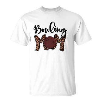 Bowling Mom, Vintage Leopard Mama Bowling Mother's Day Mom T-Shirt | Mazezy