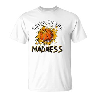 Bring On The Madness College March Basketball Madness Raglan Baseball Tee T-Shirt | Mazezy