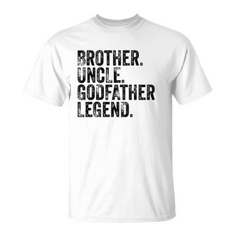 Brother Uncle Godfather Legend Favorite Uncle Distressed T-Shirt | Mazezy