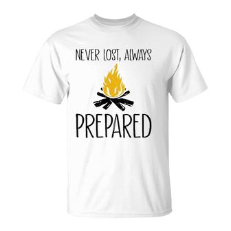 Bushcraft Never Lost Always Prepared T-Shirt | Mazezy