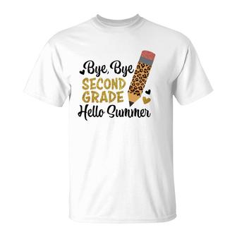 Bye Bye Second Grade Hello Summer Peace Out Second Grade T-Shirt | Mazezy