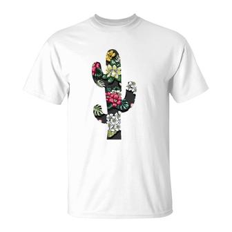 Cactus Tropical Flowers Floral Hawaiian Gardening Succulent T-Shirt | Mazezy