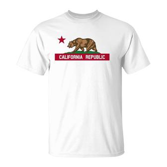 California Republic State Flag Cali Life I Love Ca T-Shirt | Mazezy