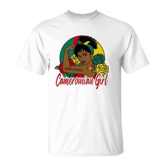 Cameroonian Girl Cameroon Woman Cameroonians Flag T-Shirt | Mazezy