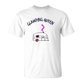 Camping And Glamping Tees Glamping Queen Happy Glamper Tee T-Shirt | Mazezy