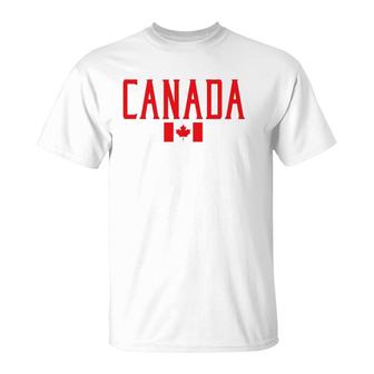 Canada Flag Vintage Red Text T-Shirt | Mazezy UK