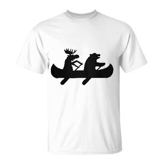 Canoe Believe This Bear Moose Funny T-Shirt | Mazezy