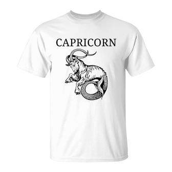 Capricorn Astrology Large Sea Goat Zodiac Symbol Capricorn T-Shirt - Thegiftio UK
