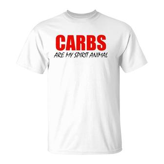 Carbs Are My Spirit Animal Black Lettering T-Shirt | Mazezy