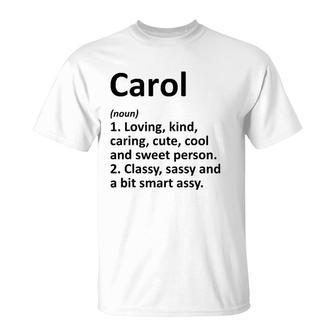 Carol Definition Personalized Name Funny Birthday Gift Idea T-Shirt | Mazezy