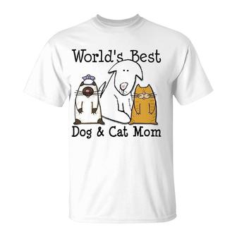 A Cat And Dog Lover Coaster With The Words Best Dog And Cat Mom T-shirt - Thegiftio
