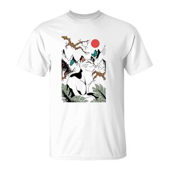 Cat Japanese Art Work Aesthetic Cool Animal Lover Gifts T-Shirt | Mazezy