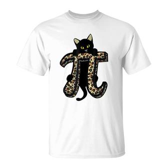 Cat Leopard Happy Pi Day Math Teacher Students Kids 314 T-Shirt - Seseable