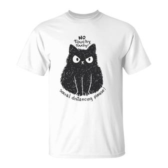 Cat Lover Black Cat No Touching T-Shirt | Mazezy