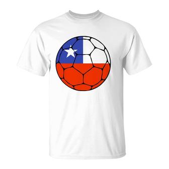 Chile Soccer Ball Flag Jersey Futbol Chilean Football Gift T-Shirt | Mazezy