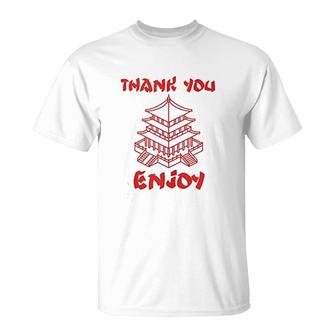 Chinese Food Take Out Box Thank You Enjoy House Cute Red T-shirt - Thegiftio