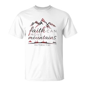 Christian Verse Gifts Women Mom Wife Faith Can Move Plaid T-Shirt | Mazezy