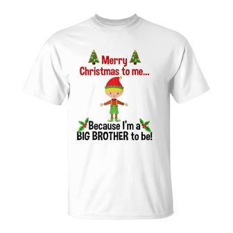 Christmas Big Brother Holiday Pregnancy Announcement Baby Raglan Baseball Tee T-Shirt | Mazezy