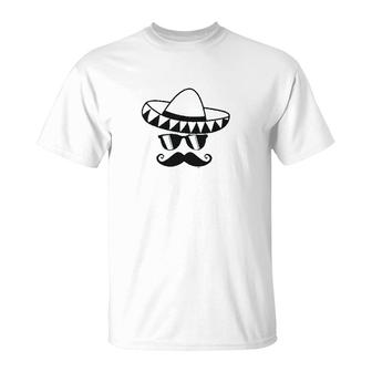 Cinco De Mayo Cool Mustache Face Gift T-Shirt | Mazezy