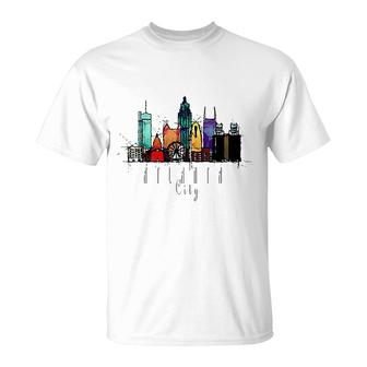 City Of Atlanta Ga Watercolor T-Shirt | Mazezy
