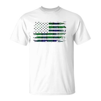 Clan Graham American Flag Scottish Tartan T-Shirt | Mazezy