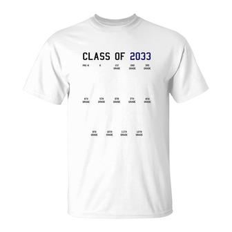 Class Of 2033 Graduation With Space For Handprints T-shirt - Thegiftio UK