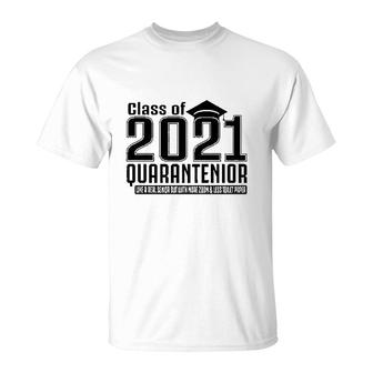 Class Of 2021 Quarantenior Funny Graduate T-Shirt | Mazezy