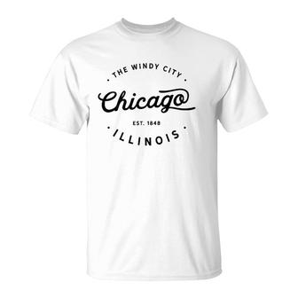 Classic Vintage Retro Chicago Illinois Windy City Souvenir T-Shirt | Mazezy