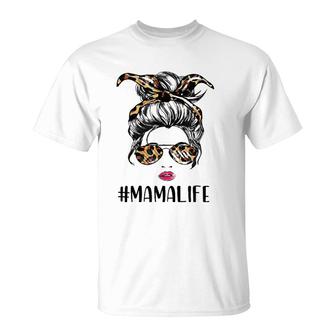 Classy Mama Life With Leopard Pattern Shades Mamalife T-Shirt | Mazezy