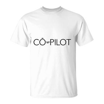 Co Pilot Wife Airplane Aviation T-Shirt | Mazezy