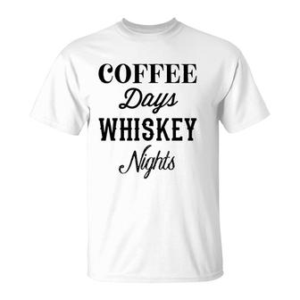 Coffee Days Whiskey Nights Cheers Y'all Day Drinking T-Shirt | Mazezy