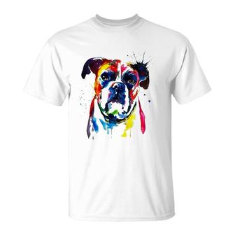 Colorful Boxer Dog Funny Animal Lovers Gifts For Men Women T-Shirt | Mazezy