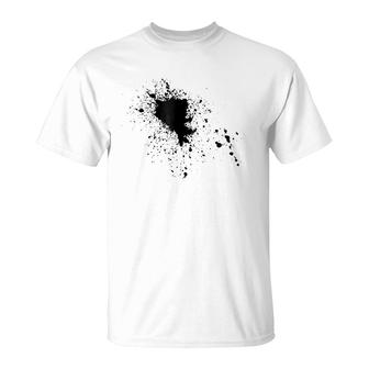 Cool Black Ink Splatter Paint Splat Splash Tee T-Shirt | Mazezy