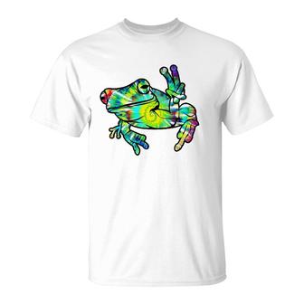 Cool Peace Frog Tie Dye For Boys And Girls Premium T-Shirt | Mazezy
