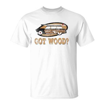 Cool Woody Wagon Hot Rod Surfer T-Shirt | Mazezy