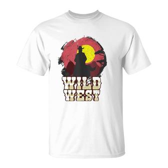 Cowboy Wild West Western Country Saddle Gift T-Shirt | Mazezy DE