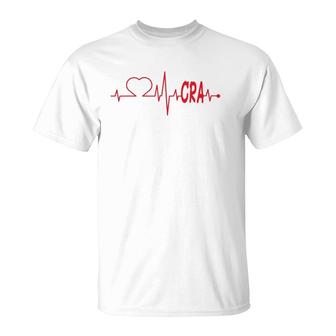 Cra Clinical Research Associate Medical Heart Beat Job T-Shirt | Mazezy