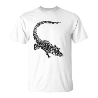 Crocodile Alligator Motif Reptile Teeth Animal Crocodiles T-Shirt | Mazezy